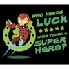 Juniors Womens Marvel Iron Man St. Patrick's Day Who Needs Luck Superhero T-Shirt - 2 of 4