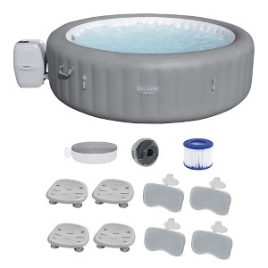 Bestway SaluSpa Grenada AirJet Inflatable Hot Tub, Underwater Pool and Spa Seat with Adjustable Legs (4 Pack), and Headrest Pillow (4 Pack) - 1 of 4