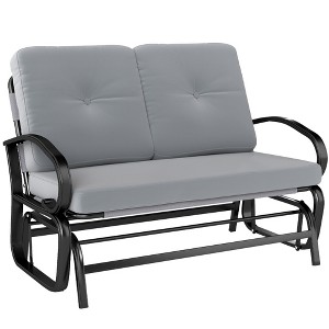 Outdoor Glider Bench, 2-Person Patio Rocker Loveseat with Tufted Cushions, Steel Frame for Porch, Garden Backyard - 1 of 4