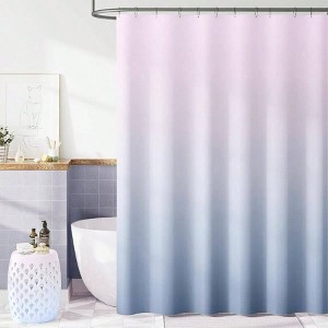 Ombre Lilac Blue Shower Curtain, 70x72 Inches, Waterproof Fabric with 12 Hooks - 1 of 4
