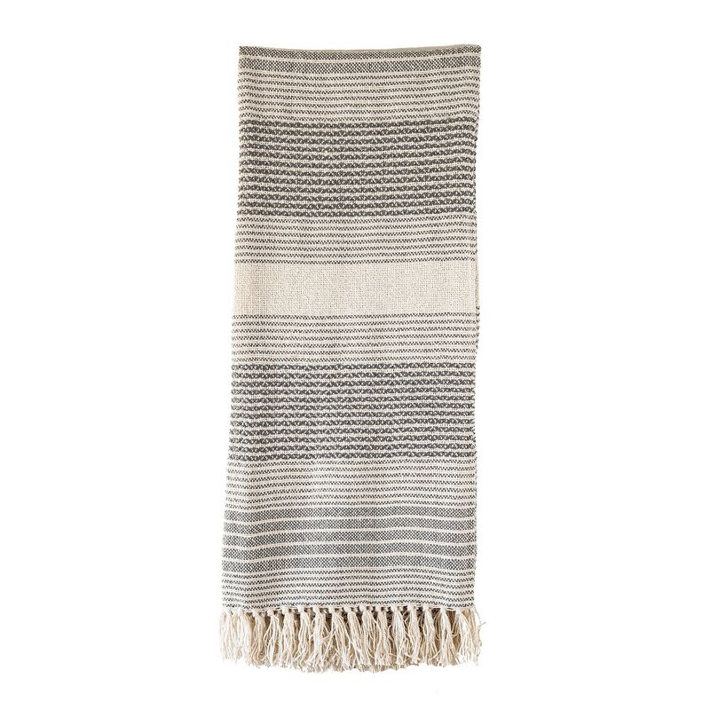 Hand Woven Striped Outdoor Picnic Blanket Gray Polyester by Foreside Home & Garden, 5 of 8