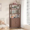 Jojoka 71" Tall Bookshelf with Adjustable Shelves and Cabinet Doors, Wooden Storage Bookcase for Living Room or Home Office Organization - 2 of 4
