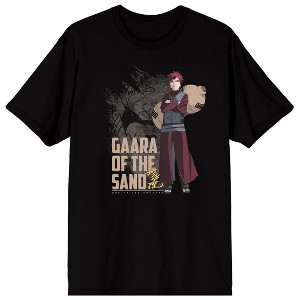 Naruto Shippuden Gaara Of The Sands Adult Black Crew Neck Short Sleeve T-shirt - 1 of 4
