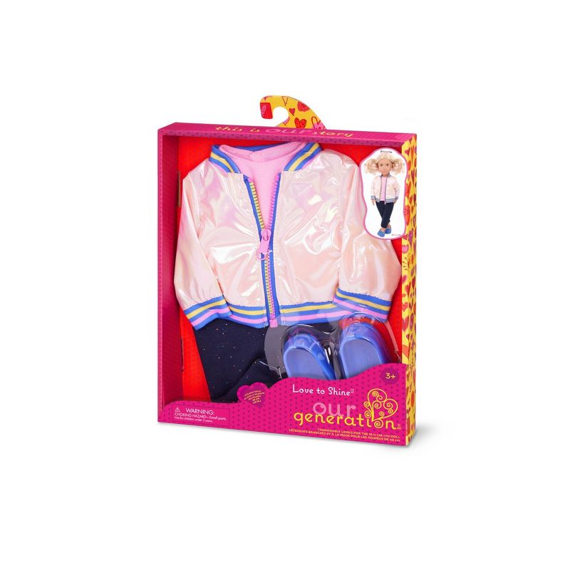 Our Generation Love to Shine Pink Bomber Jacket Outfit for 18&#34; Dolls, 6 of 9
