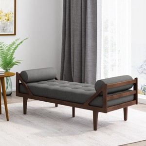 Chaise Lounge Sofa,Two-Armed Chaise Lounge With Button Tufting And Waffle Stitching,Chaise Lounge In Living Room-Cuddlewood - 1 of 4