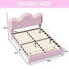 Homhougo Queen Bed Frames Lamb Velvet Twin Beds Cute Platform Bed Frame for Girls, Boys,Sturdy Platform Bed Pink - 2 of 4