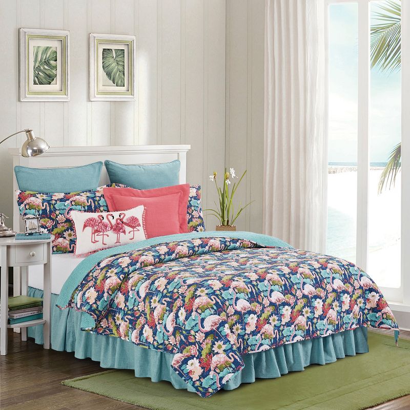 C&F Home Flamingo Lagoon Cotton Quilt Set - Reversible and Machine Washable, 1 of 10