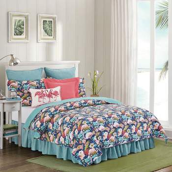 C&F Home Flamingo Lagoon Cotton Quilt Set - Reversible and Machine Washable