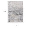 Gray and White Abstract Non Skid Area Rug - 3 of 4