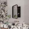 Vynxaria 16x24 Inch Recessed Black Metal Framed Medicine Cabinet with Mirror and Adjustable Shelves Black Wall Mirror with Storage for Bathroom - 3 of 4