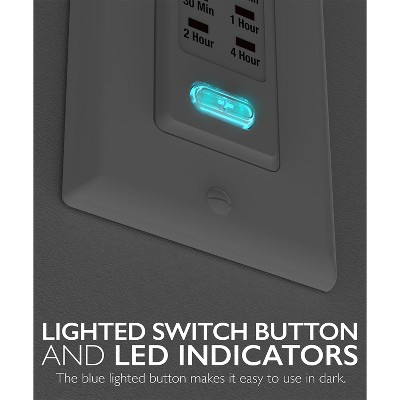 White In-Wall Programmable Countdown Timer Switch with LED Indicator