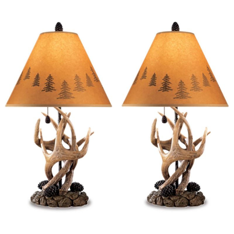 Set of 2 Derek Poly Table Lamps Brown - Signature Design by Ashley, 1 of 5