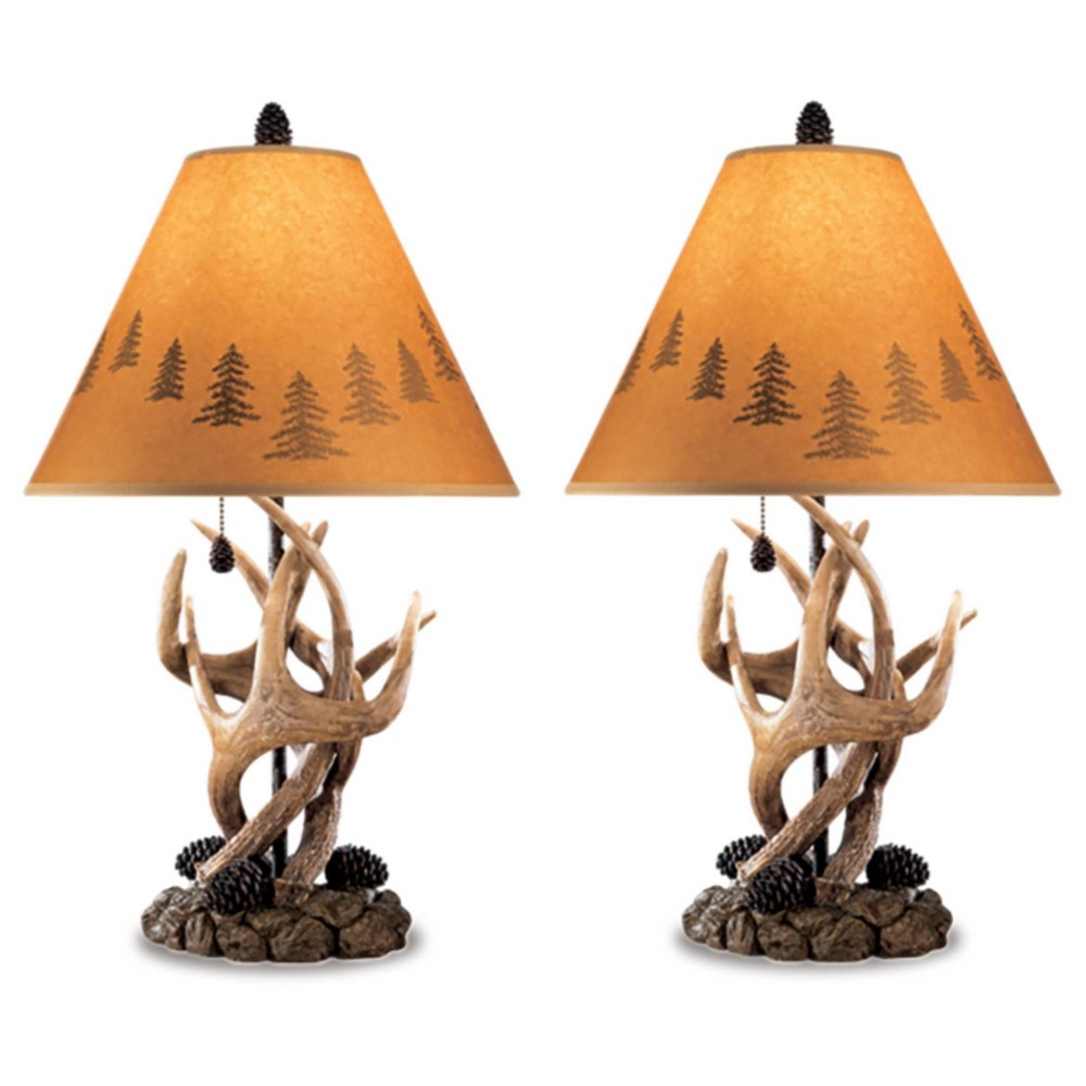 Photos - Floodlight / Garden Lamps Set of 2 Derek Poly Table Lamps Brown - Signature Design by Ashley