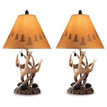 Set of 2 Derek Poly Table Lamps Brown - Signature Design by Ashley