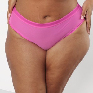 Curvy Couture Women's Mesh High Cut Brief Panty Sunset Glow - 1 of 4