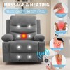Swivel Rocker Recliner Chair with Massage and Heat, 360° Oversized Recliner Single Sofa Seat - 4 of 4