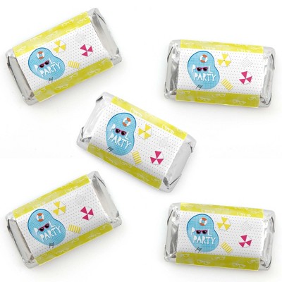 Big Dot of Happiness Make a Splash - Pool Party - Mini Candy Bar Wrapper Stickers - Summer Swimming Party or Birthday Party Small Favors - 40 Count