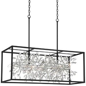 Possini Euro Design Carrine Black Silver Linear Pendant Chandelier 38 1/2" Wide Modern Clear Crystal 8-Light Fixture for Dining Room Kitchen Island - 1 of 4