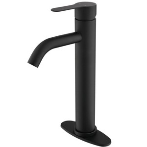 PAGED Single Hole Bathroom Sink Faucet,Stainless Steel Single Handle Bathroom Faucets for Home Sinks,Deck Mount 1 Hole or 3 Holes - 1 of 4