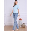 INSPIRE CHIC Women's Peter Pan Frilled Short Sleeve Floral Cotton Top - 2 of 4