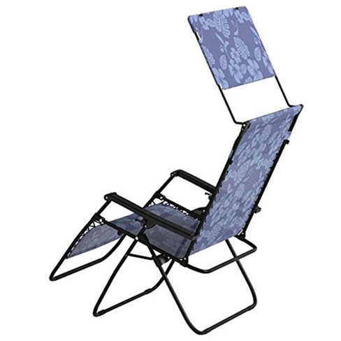 Bliss Hammocks 33 Inch Reclining Zero Gravity Chair With Canopy Blue Flowers Target