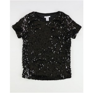bar III Womens Sequined Mesh Pullover Blouse - 1 of 2