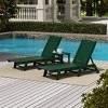 WestinTrends 3 Pieces Poly Outdoor Patio Chaise Lounge Chair with Side Table Set - 2 of 4