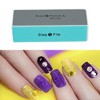 Unique Bargains Stainless Steel Nail Buffer Block Smooth & Shine Block for Nails 4 Color Blue Pink Purple Gray 2 Pcs - 2 of 4