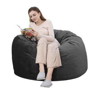COZONY 3 Foot Memory Foam Bean Bag Chair - Soft Dutch Velvet Fabric, Round Sofa with Filling Included for Adults - 1 of 4