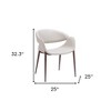 HomeRoots Set of Two Beige and Brown Upholstered Faux Leather Open Back Dining Arm Chairs - 3 of 4