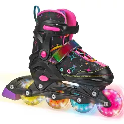Roller Derby Stryde Lighted Girl's Adjustable Skate - Black/Pink S