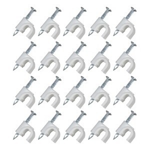 RCA VH102R Coaxial Cable Clamps with Nails, 20 Count in White - 1 of 4