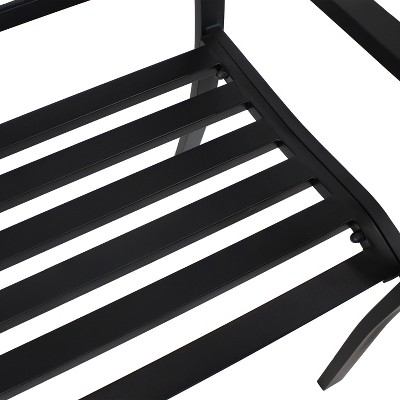 Sunnydaze 50-Inch Black Cast Iron Lattice Outdoor Garden Bench