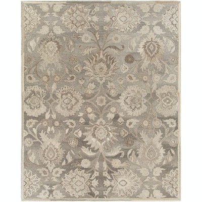 Mark & Day Eckville 7'6"x9'6" Rectangle Tufted Indoor Area Rugs Taupe: Wool, Botanical Pattern, Stain-Resistant, Handmade