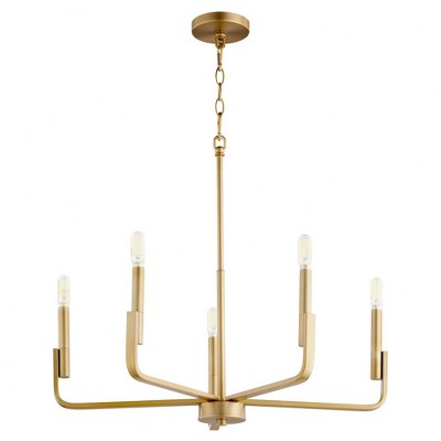 Quorum Lighting Tempo 6 - Light Chandelier in  Aged Brass