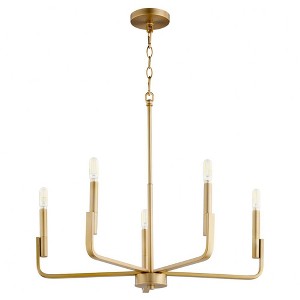 Quorum Lighting Tempo 6 - Light Chandelier in  Aged Brass - 1 of 1
