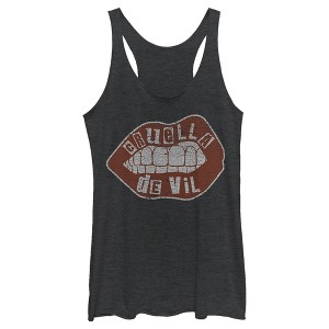 Women's Cruella Distressed Red Lips Logo Racerback Tank Top - 1 of 4