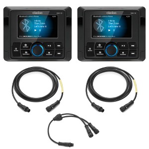 Clarion Two CMR-30 Marine Wired Remote with Full-Color LCD Display w/ CMC-RC-6 6 ft (1.83 m) Remote Extension Cables - 1 of 4