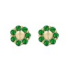 Guili 14k Yellow Gold Round Stud Earrings, Dazzling Gemstone Halo, Vibrant Chic for Everyday Sparkle and Joyous Celebratory Moments - 2 of 3