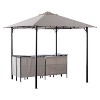 Outsunny 8' x 8' 3-Piece Patio Bar Set with Gazebo Canopy 2 Bar Stools and Bar Table with Storage Shelf for Poolside, Backyard, Garden - 4 of 4