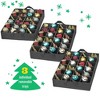 Hold N' Storage - Under bed Christmas Ornament Storage Container Box with Dividers and 2 Durable Trays - Fits up to 48 - 3" Ornaments - Red - 4 of 4