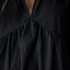 Women's Black V-Neck Long Sleeve Ruffle Hem Mini Dress - Cupshe - 2 of 4