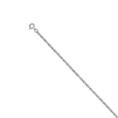 Black Bow Jewelry 1.35mm 14k White Gold Solid Cable Rope Chain Necklace