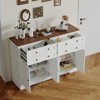 ODK 55in Large Kitchen Storage Cabinet, Modern Farmhouse Wooden Coffee Bar Cupboard Buffet Sideboard Cabinet with 4 Doors for Dining Room - 4 of 4