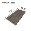 11 Pieces of 11.7" x 23.4" Plastic Wood Deck Tiles for Outdoor Terrace Flooring, Orange Color - 4 of 4