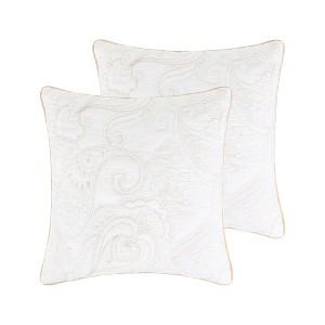 Perla White Euro Sham Set - Set of Two - Levtex Home - 1 of 3