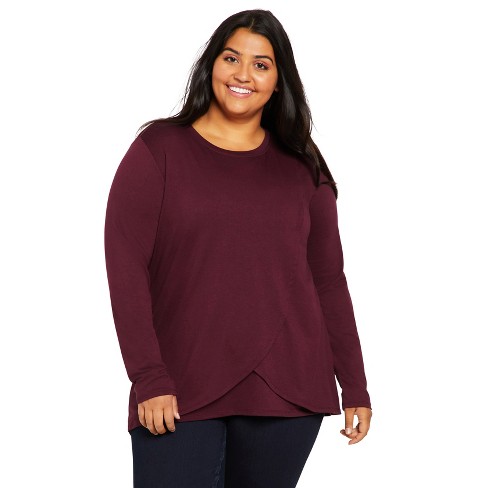 Plus Size Long Sleeve Nursing Tee - 1x | Motherhood : Target