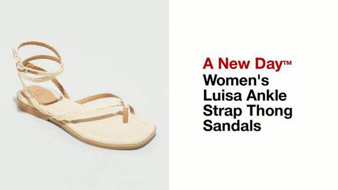 Women&#39;s Luisa Ankle Strap Thong Sandals - A New Day&#8482;, 2 of 14, play video