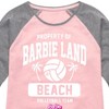 Girls' - Barbie - Property of Barbie Land Beach Volleyball Team Shirt Tail Raglan Graphic T-shirt - 2 of 4