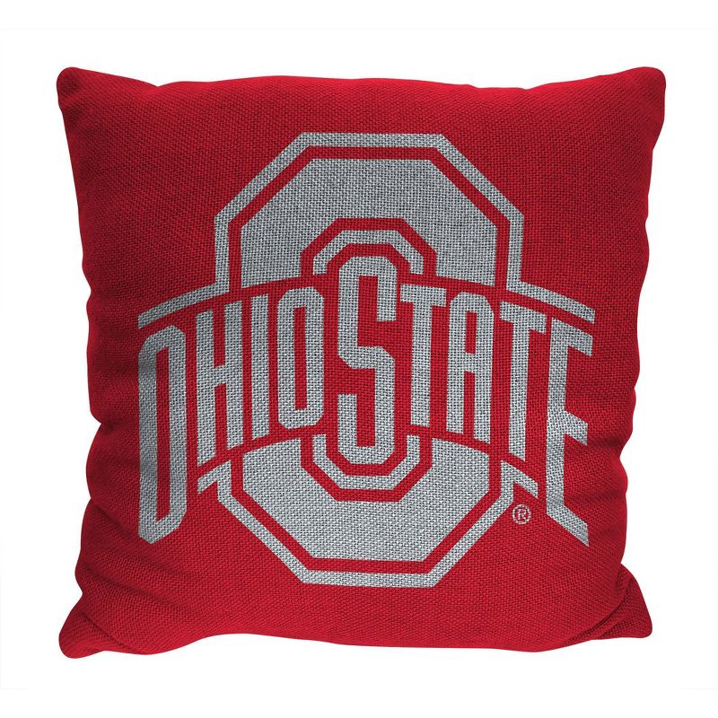 14&#34;x14&#34; NCAA Ohio State Buckeyes Double Sided Jacquard Decorative Pillow - 2pk, 1 of 5
